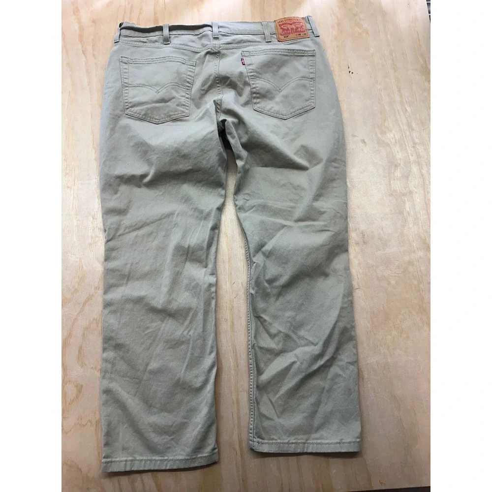 Levis 514 Straight Fit Khaki Tan Pants Mens 38x29 Cotton Stretch 00514-1865‎